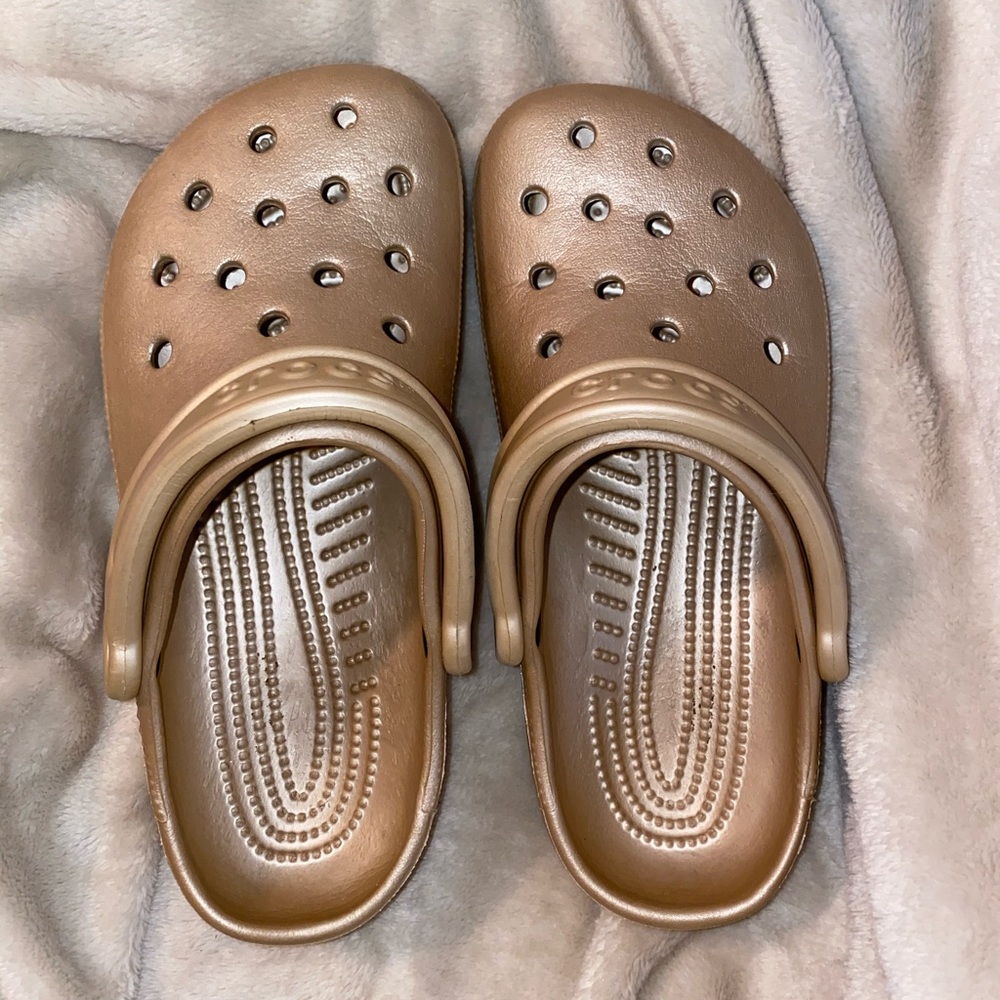 Gold classic style crocs